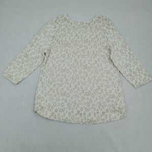 Chico's Size L Soft-Stretchy Rayon Blend Animal Cheetah Print 3/4 Sleeves